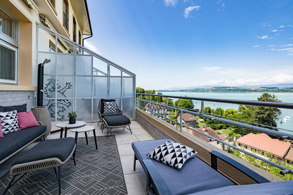 Hotel Murtenhof & Krone – Suite balcony with lake view